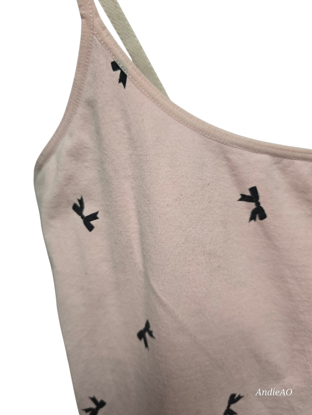 Victoria's Secret Light Pink Pretty Perfect Cami with Black Bows Sz. M - Picture 3 of 6